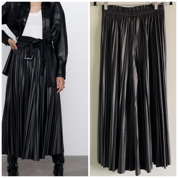 Zara Midi faux leather Pants - Picture 1 of 6